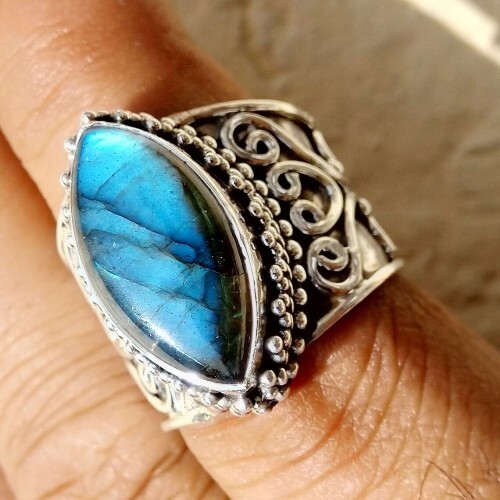 Labradorite Ring 925 Sterling Silver Handmade Gemstone Ring Designer Ring Gift