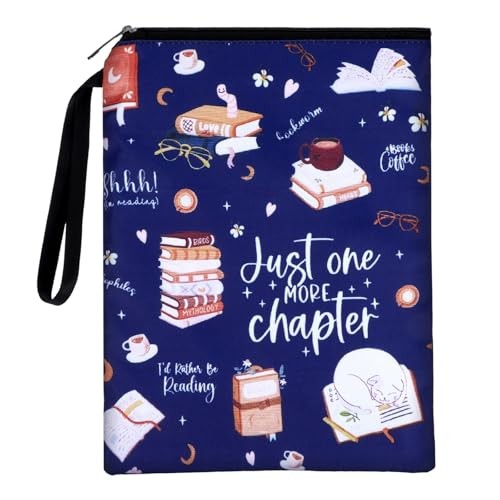 Waterproof Book Sleeve, Just One More Chapter Book Covers with Zipper and