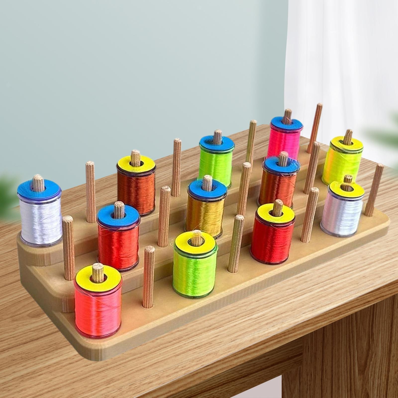 Fly Tying Thread Spool Stand Storage Rack Hold 24 Spools