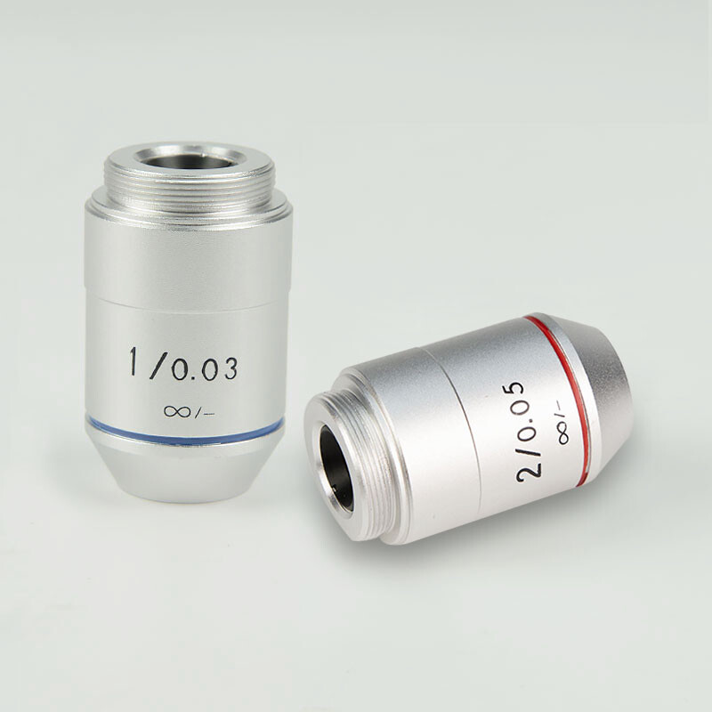 195 1x 2x Achromatic Infinity Objective Lens for Biological Microscope RMS 1pc