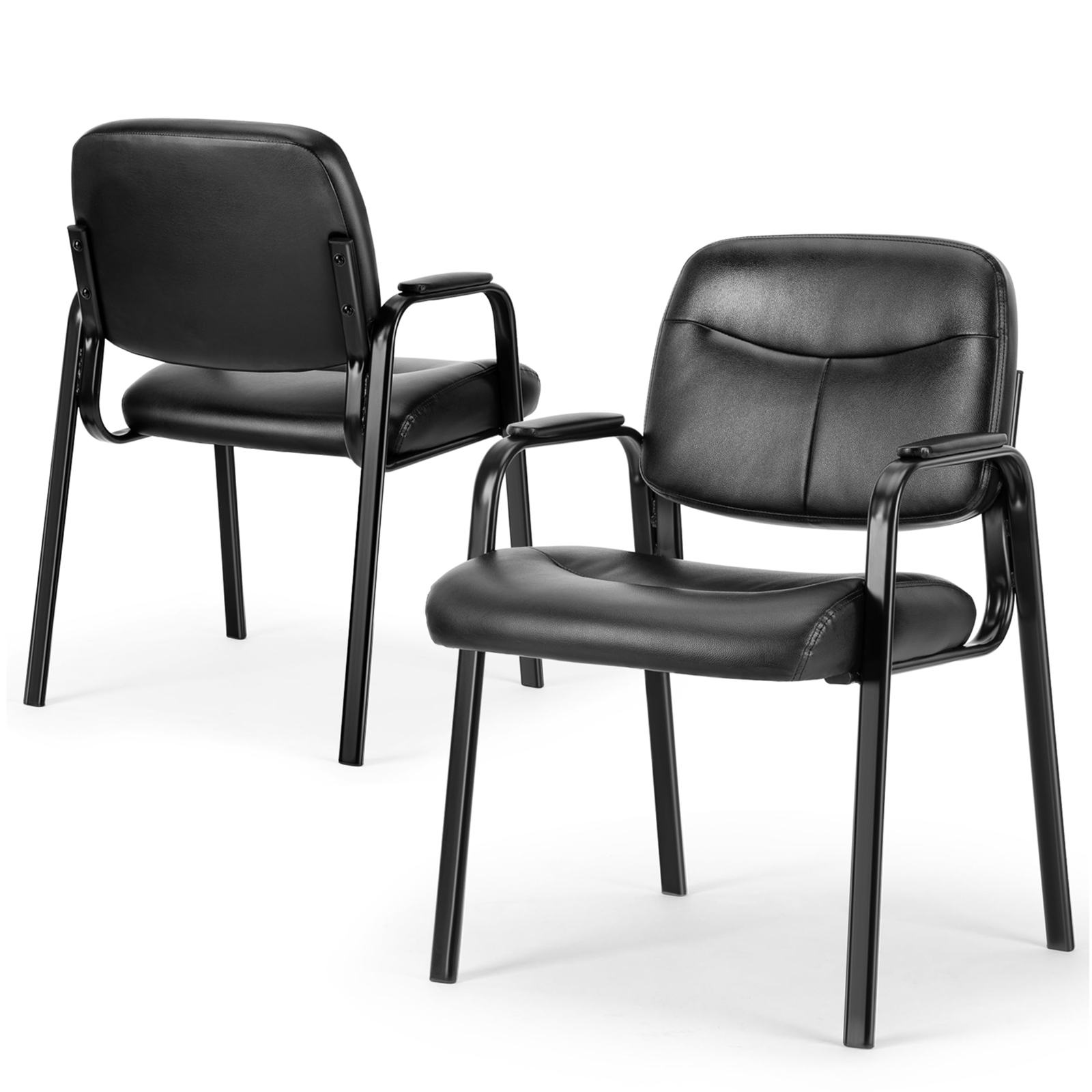 Luxury 2-Pack Leather Reception Chairs for Conference & Lobby Areas