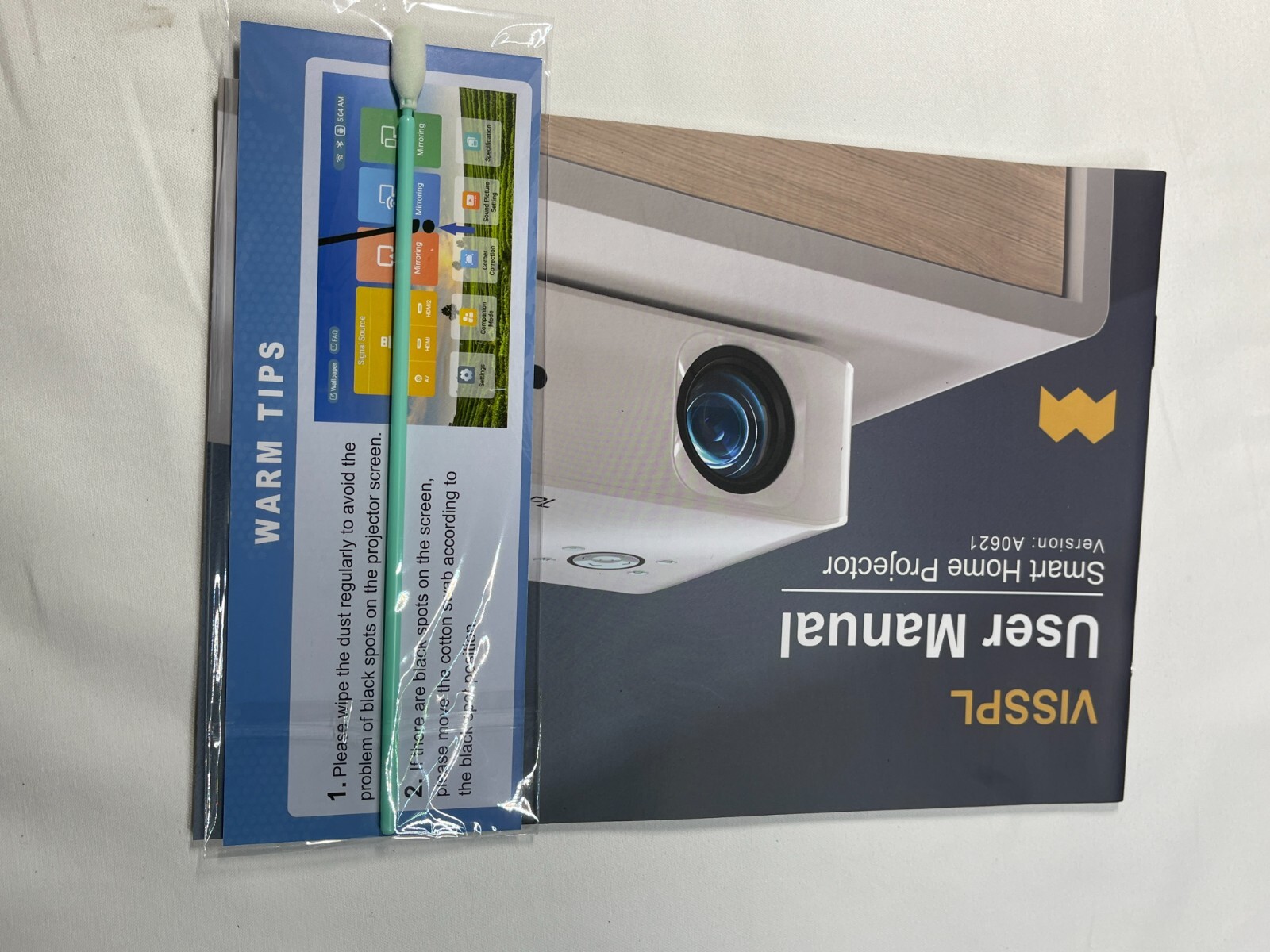 Visspl V31 White Black Portable Mini LCD Projector With WiFi And Bluetooth
