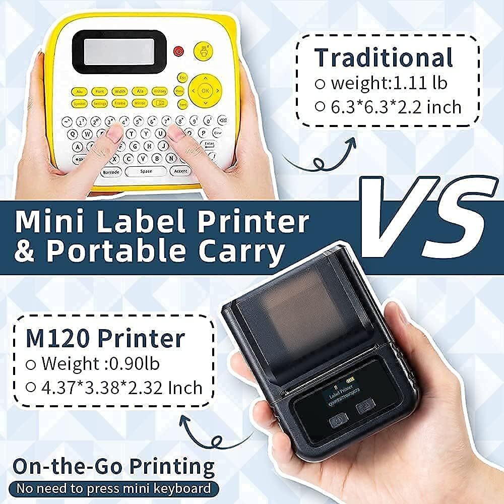 Phomemo M120 Label Maker Barcode Label Printer Portable Bluetooth Label Maker