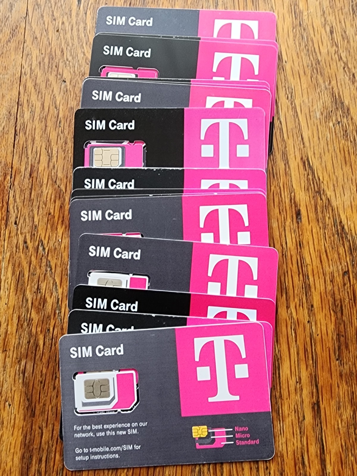LOT OF 15 NEW T-Mobile 5G  4G LTE SIM CARDS R15 Triple cut Nano Sim Expired 2023