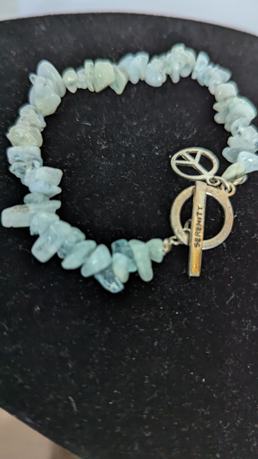 SERENITY Green Aventurine Freeform Chip Good Luck 7" Bracelet