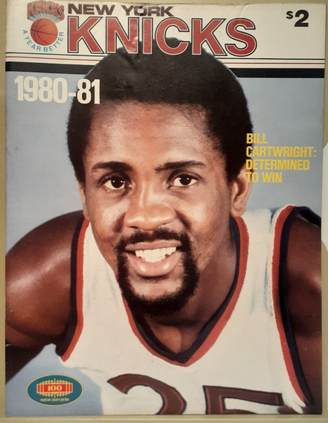 1980-81 New York Knicks Program (vs Washington) - Bill Cartwright Cover