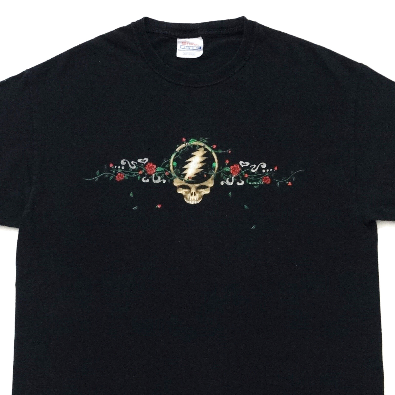 Grateful Dead Shirt T Shirt Vintage 2002 Steal Your Face Skull Roses Love GDP L