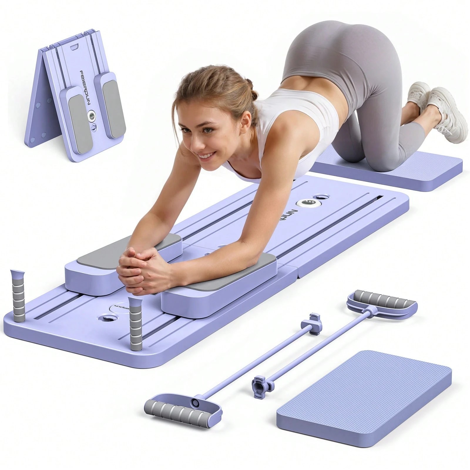 Transform Your Body FEIERDUN Folding Ab Roller Rebound Core Fitness Board Traine