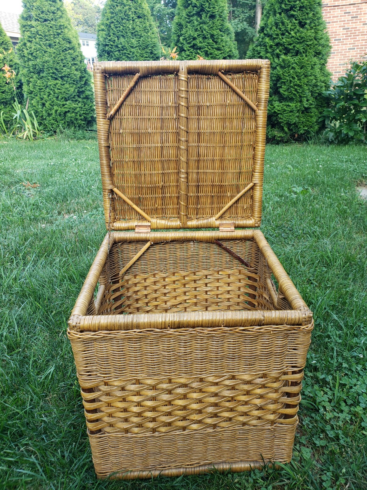 Vintage Rattan Wicker Chest/Table