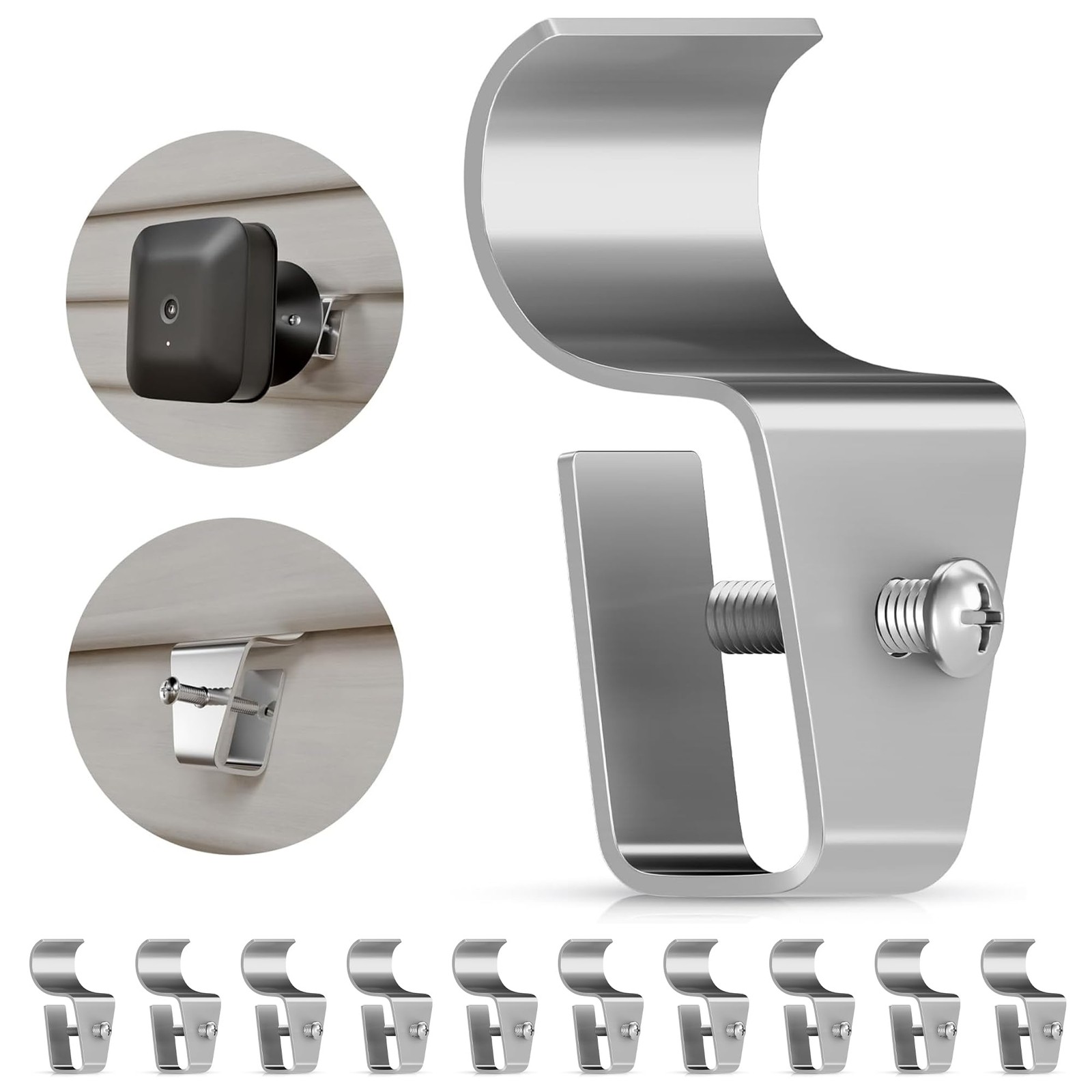 10 Pack Vinyl Siding Clips No Hole Needed Hooks for Security Camera Mount New US