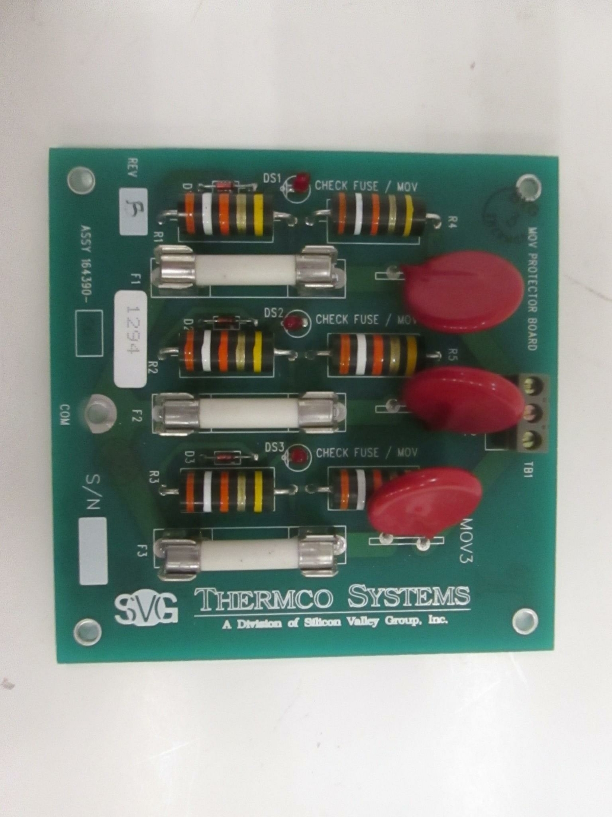 SVG MOV Protector PCB Assy, 164390, Used