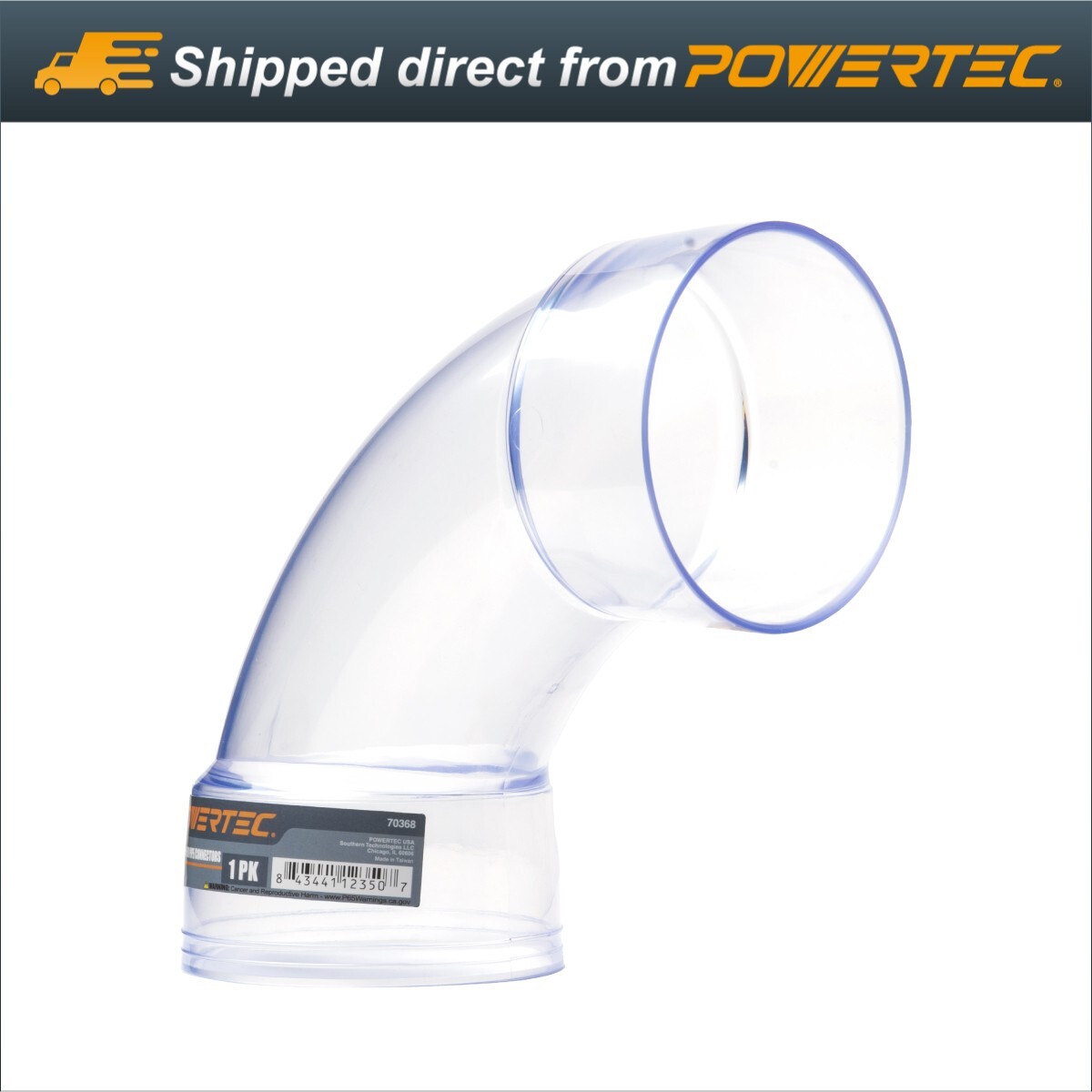 POWERTEC 70368 4 Inch ID 90 Degree Elbow for 4 Inch OD Dust Collection Pipes