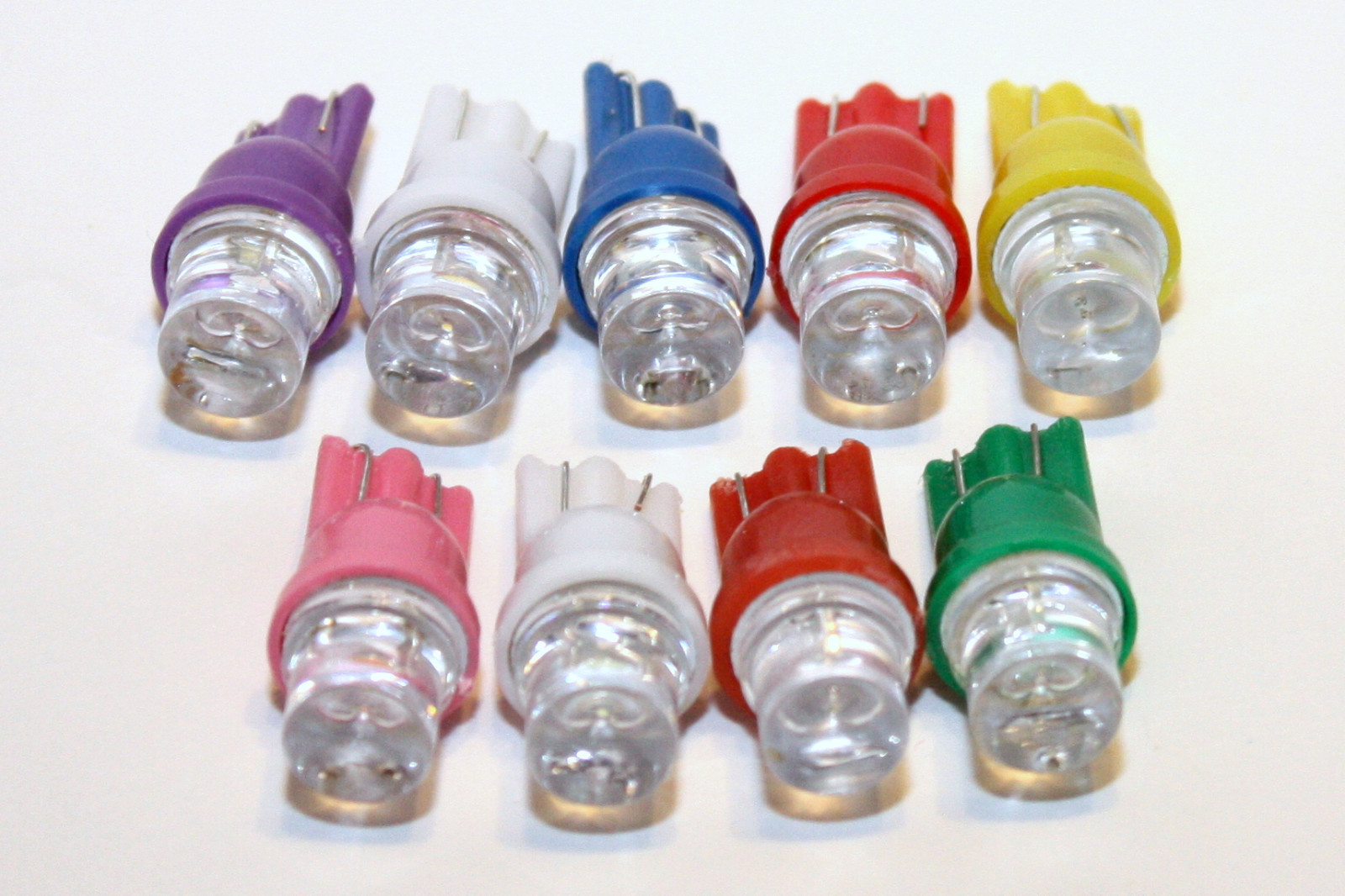 (10 Pack) - 6.3 Volt LED Bulb Concave 555 Wedge Base (T10) Pinball - RED