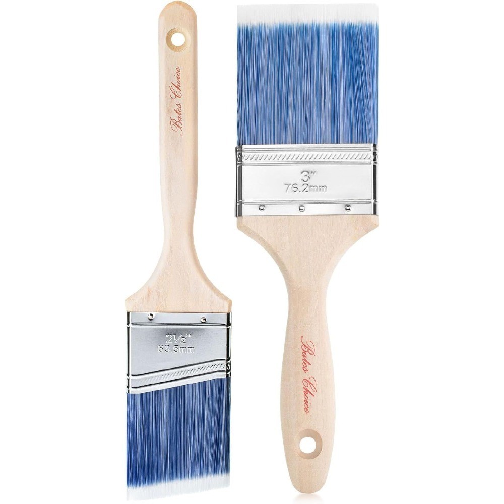 Bates - 2 Pack, Wood Handle, Paint Brushes Set, Professional House, Trim, Sash