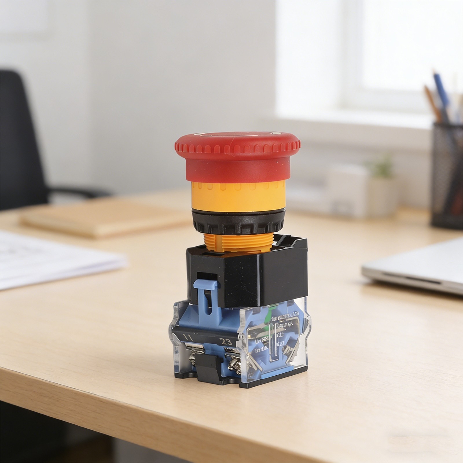 Push Button Switch with Mushroom Head 660V Maximum Voltage 22mm Diameter