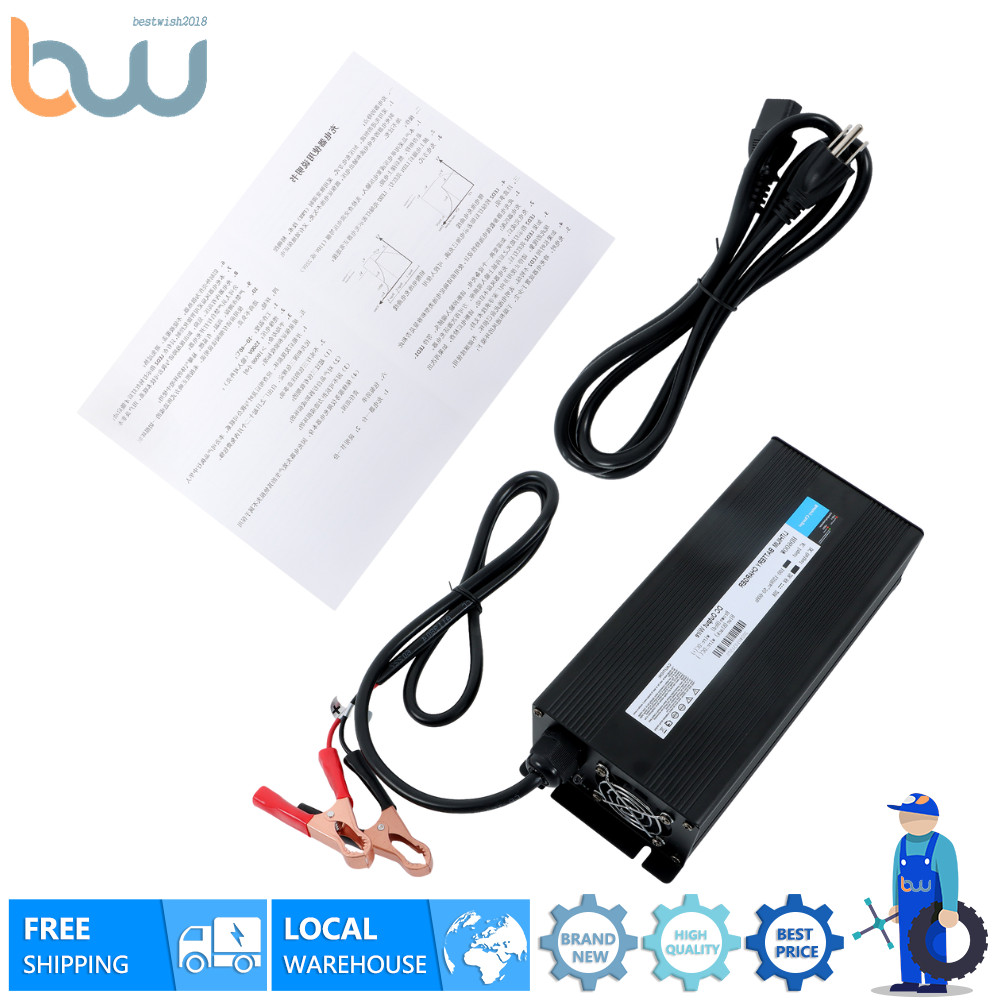 Black LiFePO4 Lithium Battery Charger 24V 20A For RVs Commercial Vehicles Boat