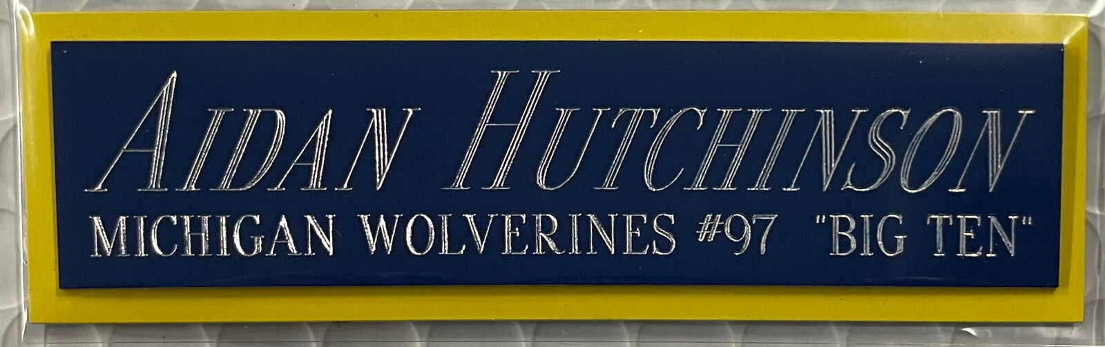 AIDAN HUTCHINSON MICHIGAN NAMEPLATE FO AUTOGRAPHED Signed HELMET-JERSEY-FOOTBALL
