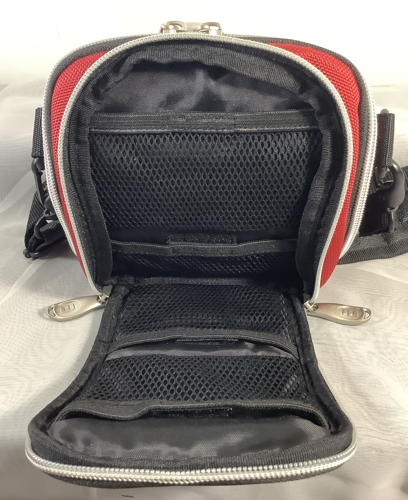 Monster Compact Camera Bag Case with Adjustable Shoulder Strap Black Red Silver