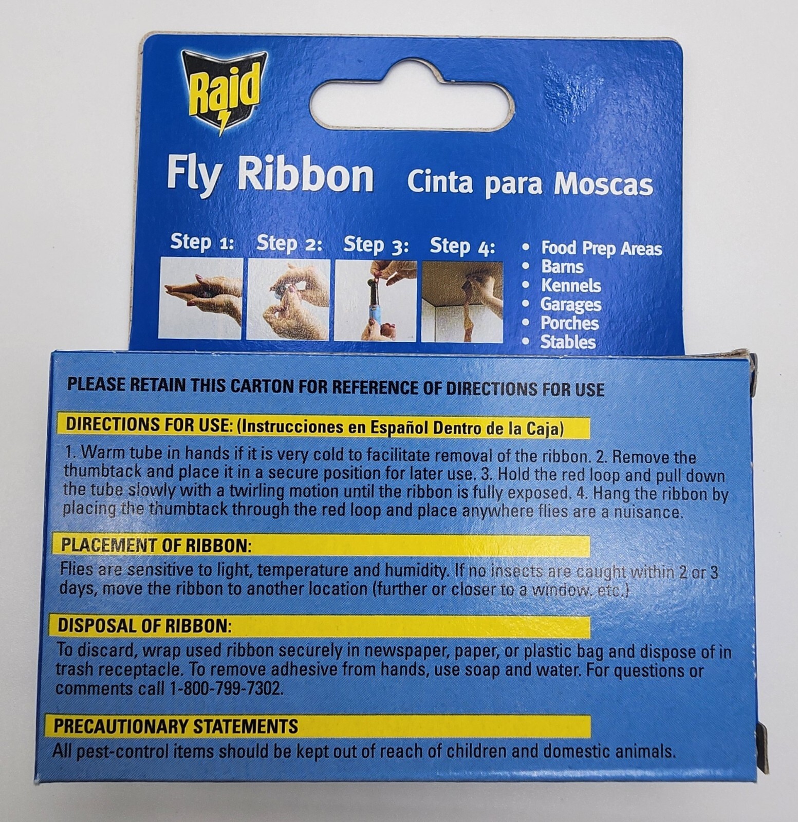 Pack Of 10 Fly Ribbon Insect Trap Sticky Glue Catcher Strip Traps Kitchen & Food