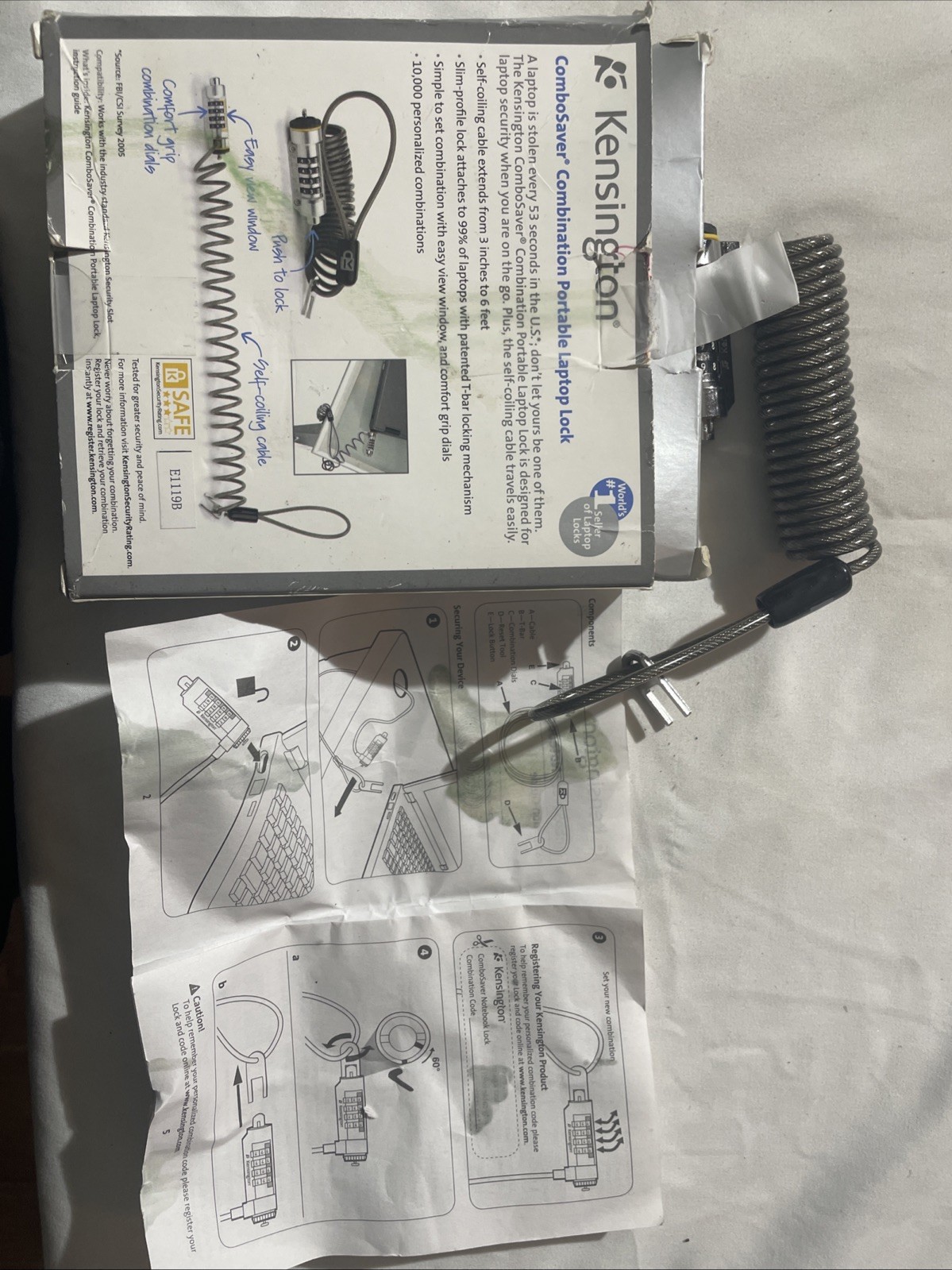 Kensington ComboSaver Combination Notebook Computer Lock ULTRA Code In Box!