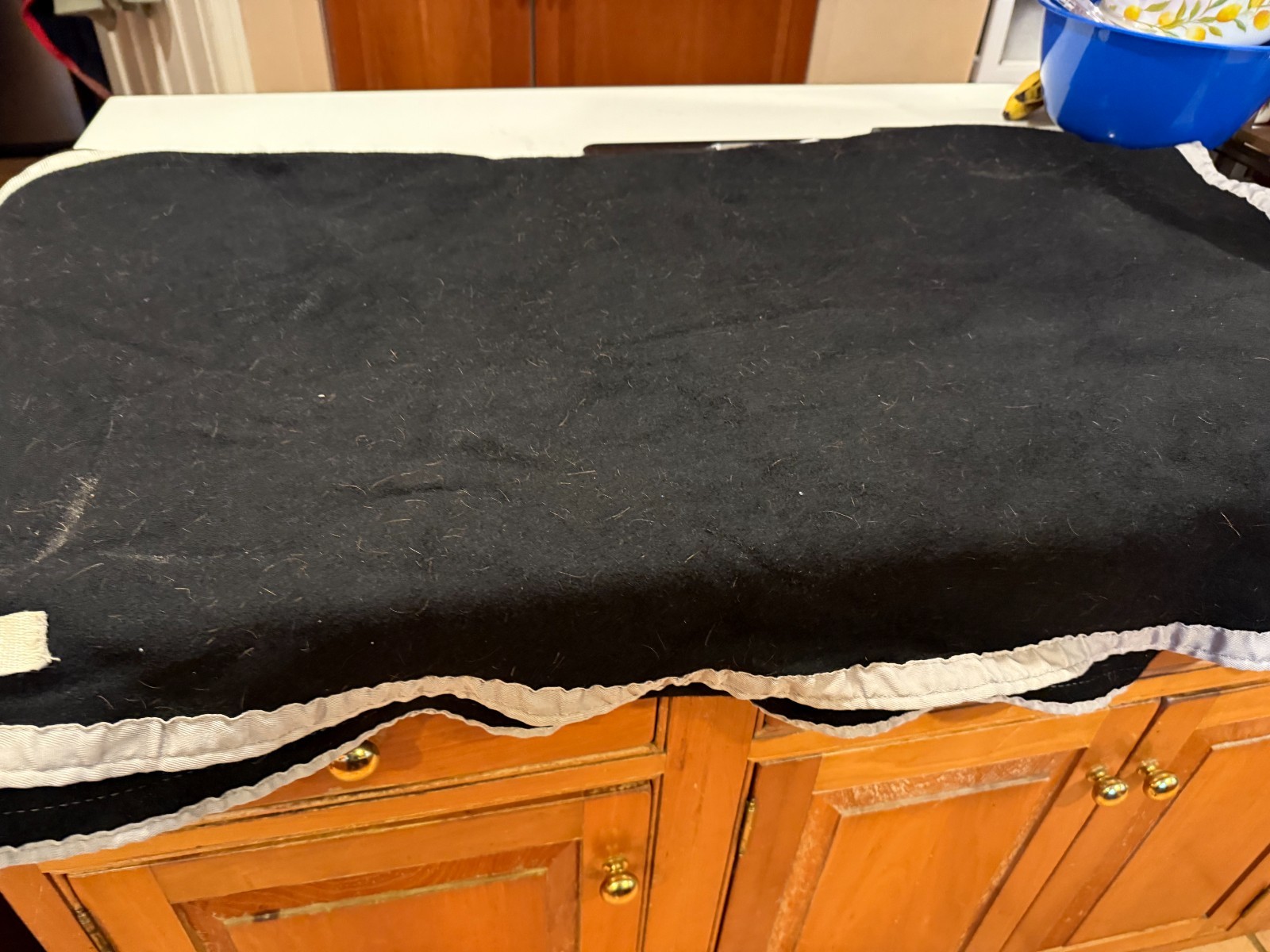 BLACK VINTAGE WOOL UNDER SADDLE GRAY TRIM BILLET HOLDER FLEECE WITHER OPEN FRONT