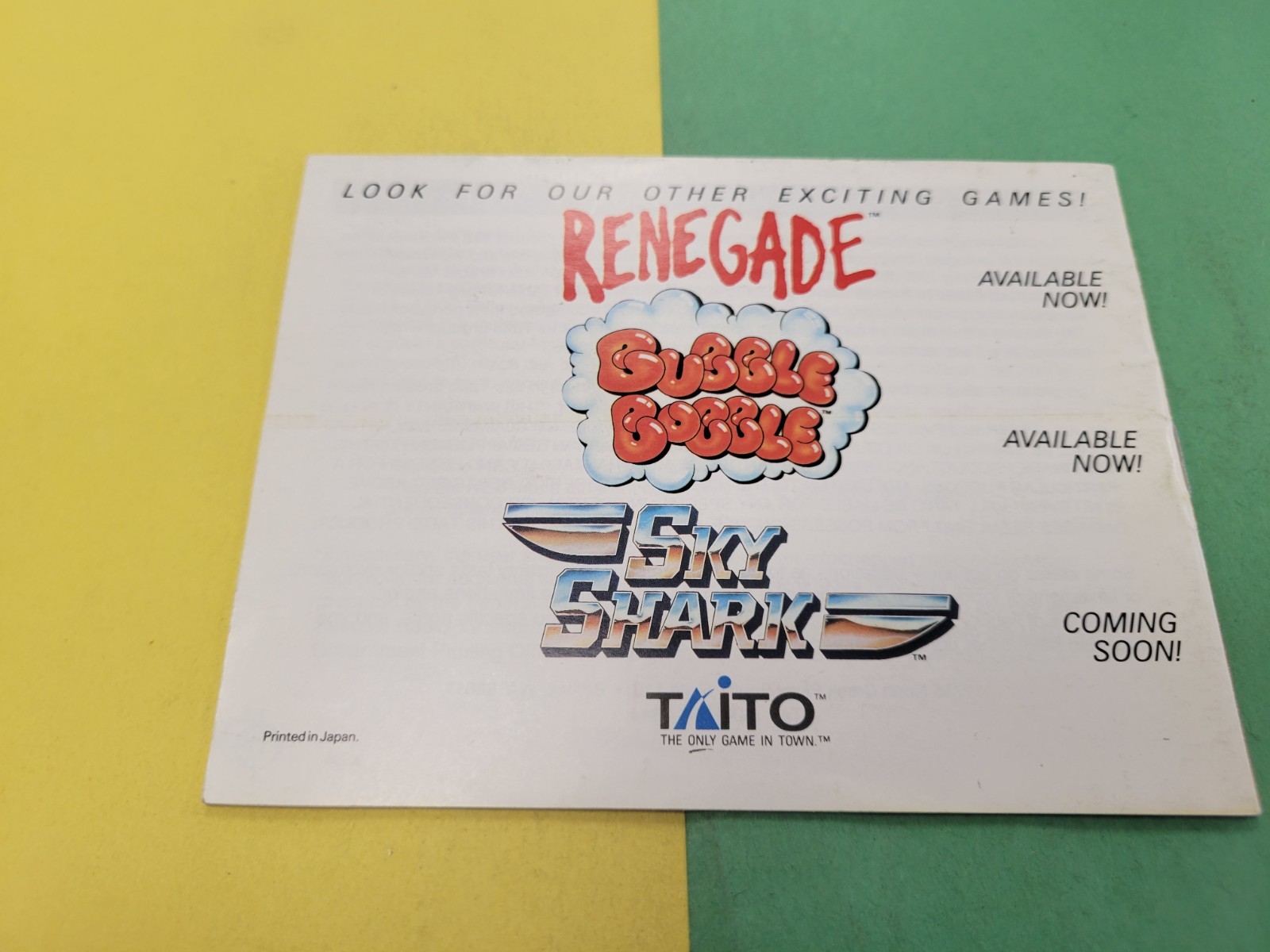 Nintendo NES Manual Only Operation Wolf