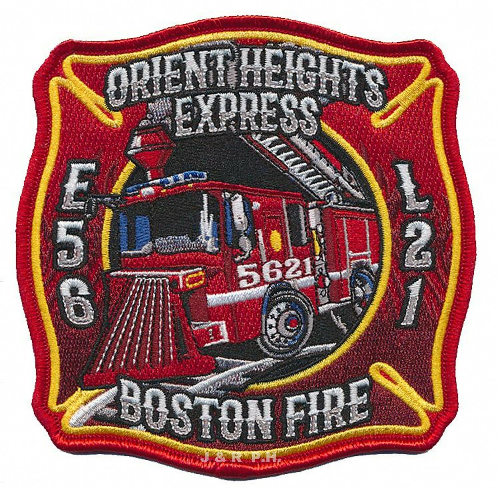 Boston  Engine-56 / Lad-21 "Orient Heights Express", MA (4.5" x 4.5") fire patch