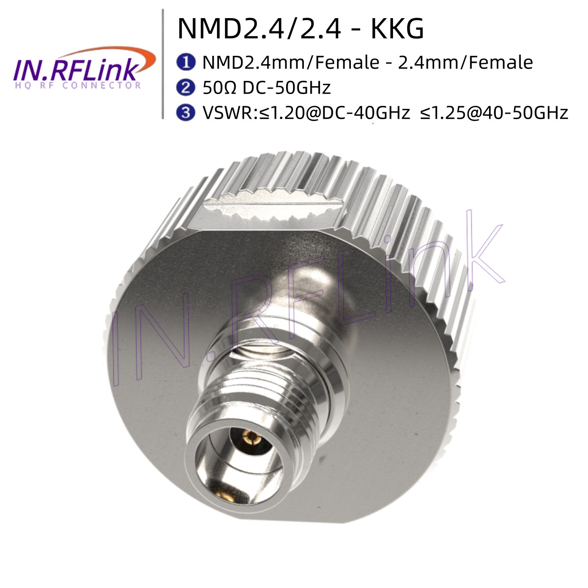 NMD 2.4mm/f To 2.4mm/f Precision RF Adapter for Network Analyzer Connector 50GHz