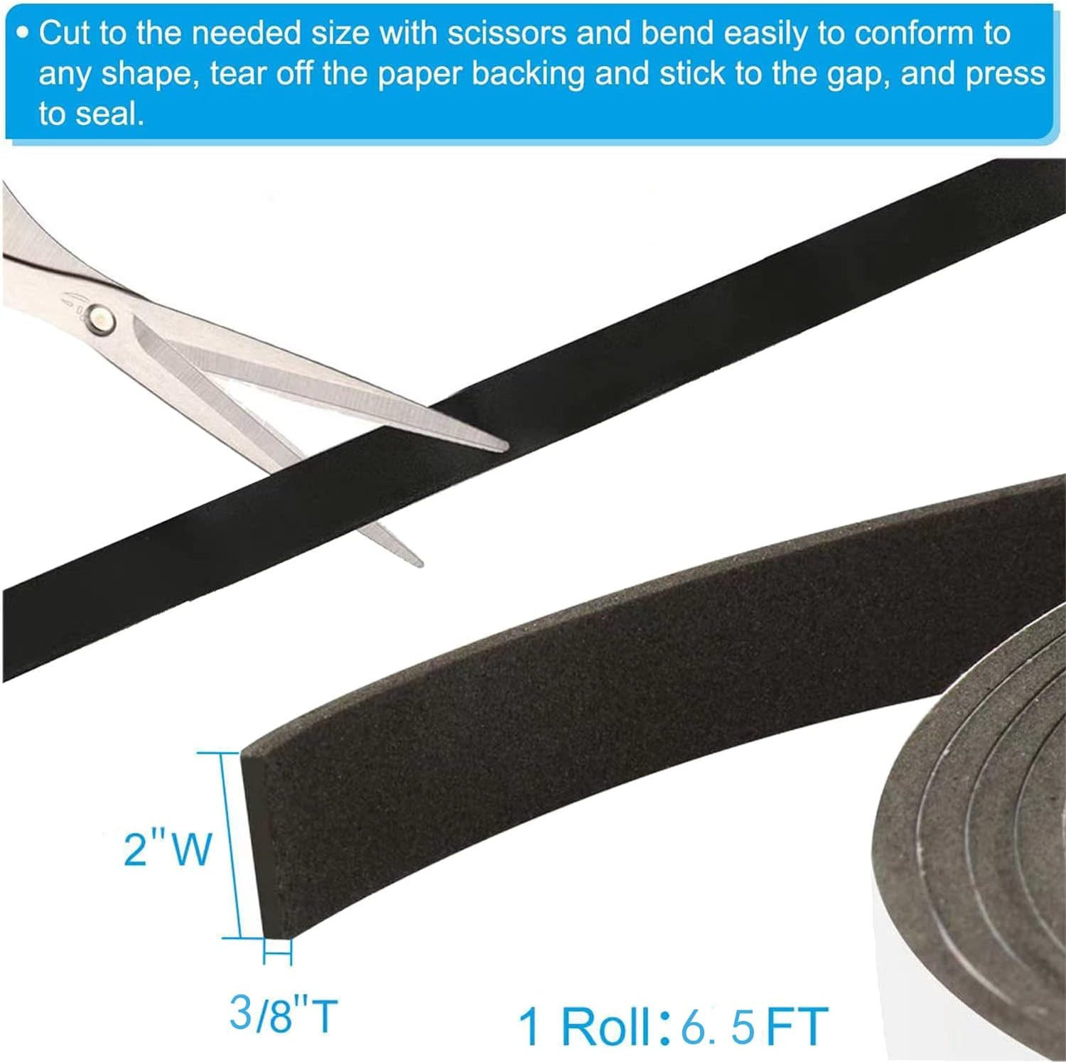 Foam Insulation Tape Self Adhesive,Weather Stripping for Doors and Windows,Slidi