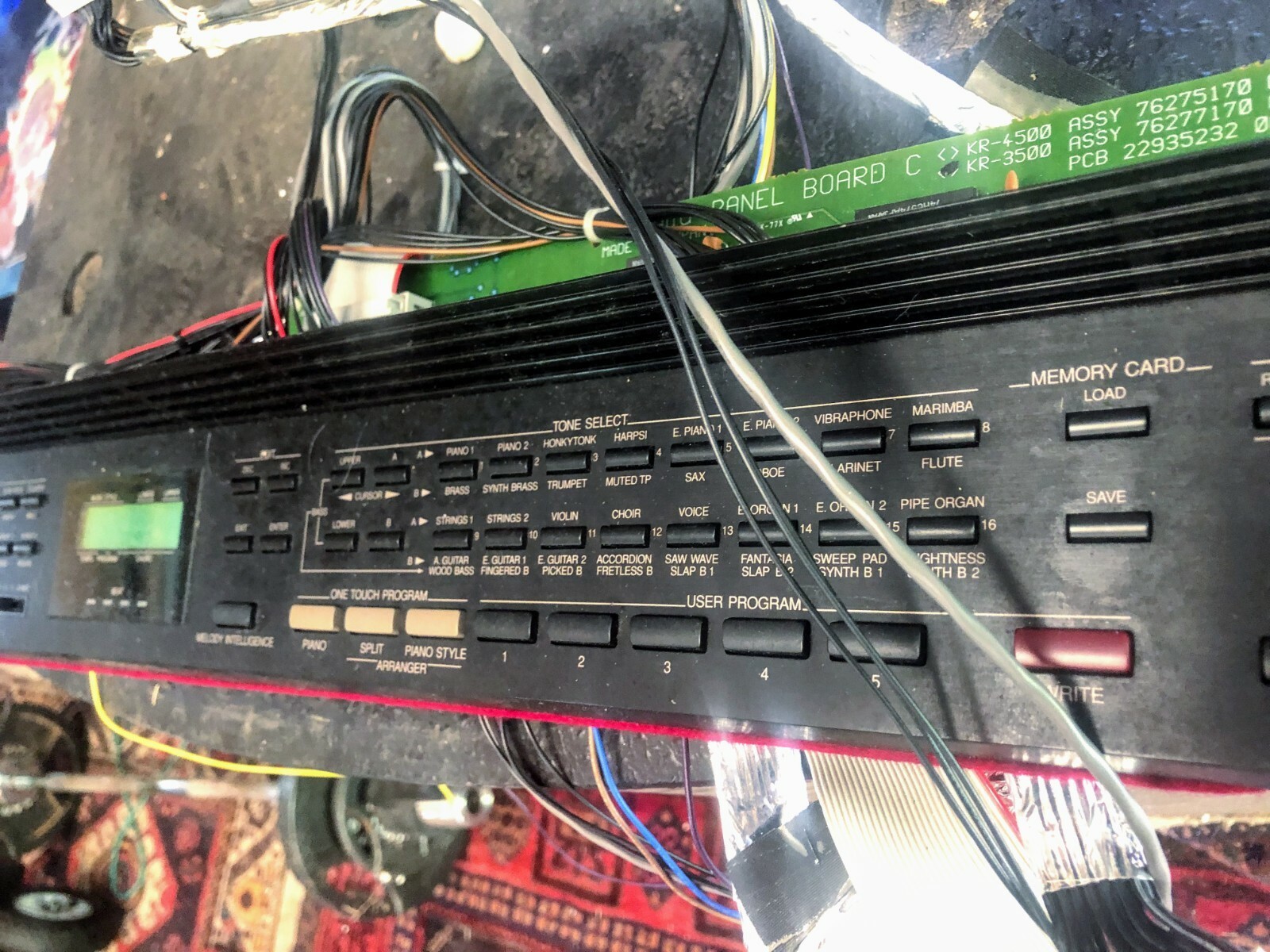 Roland KR-4500 KR-3500 Control Panel Board Buttons Screen Cables