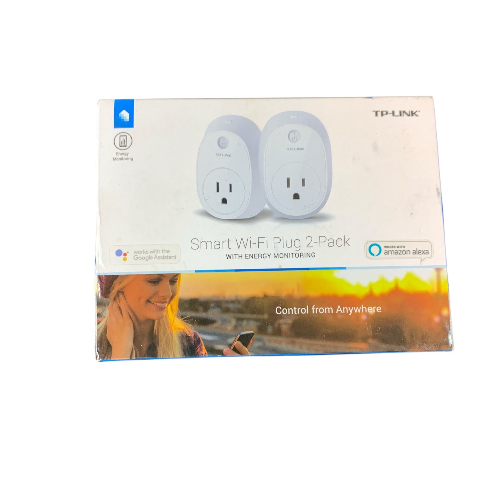 New Open Box Tp-link Smart Wifi Plug 2 Pack~ Works With Alexa + Google Assistant