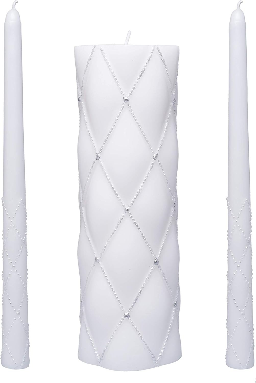 Hosley 11.5" High White Wedding Unity Candle Set