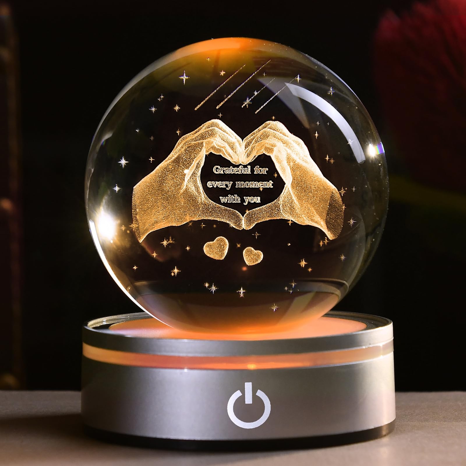 IFOLAINA Mom Wife Friends Gifts Grateful Moment with You 3D Heart Multicolor