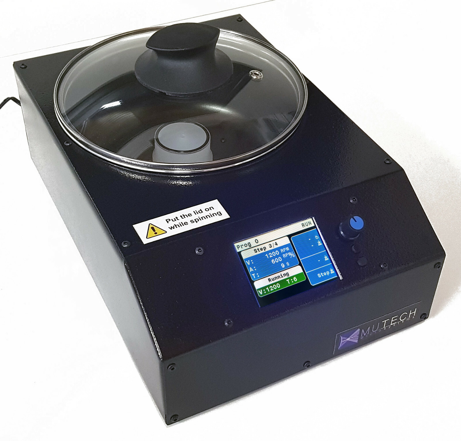 Mutech microcoater Spin Coater with vacuum chuck, pump, 3 adapters and programs