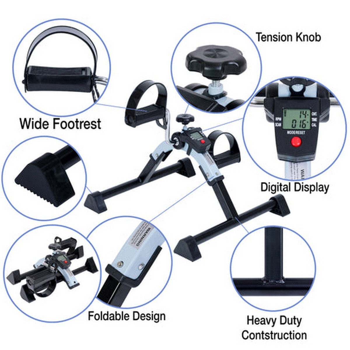 iLiving Under Desk Bike Pedal Exerciser with Electronic Display