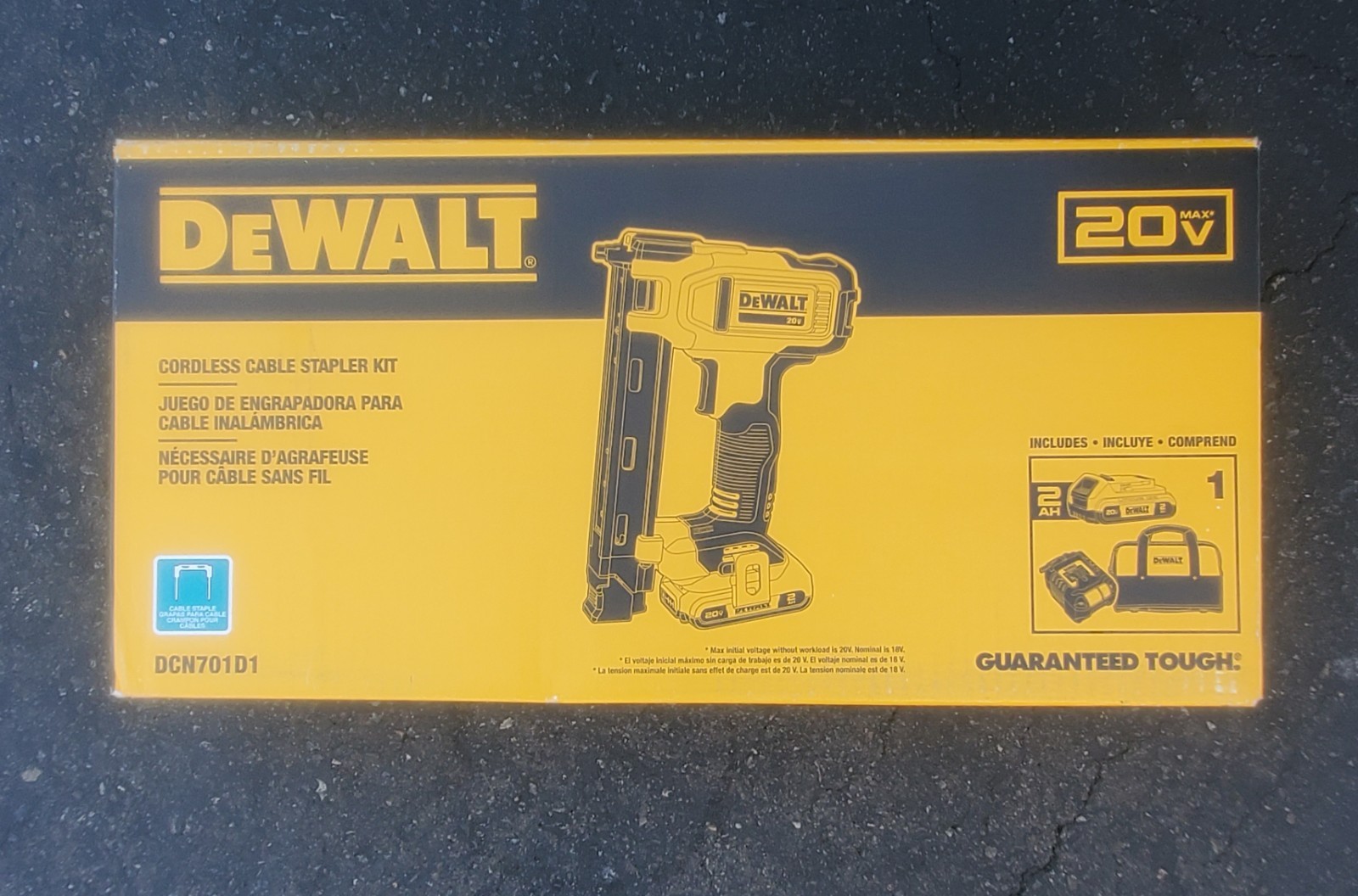 DEWALT 20V MAX Cordless Cable Stapler Kit + Battery & Charger (DCN701D1)