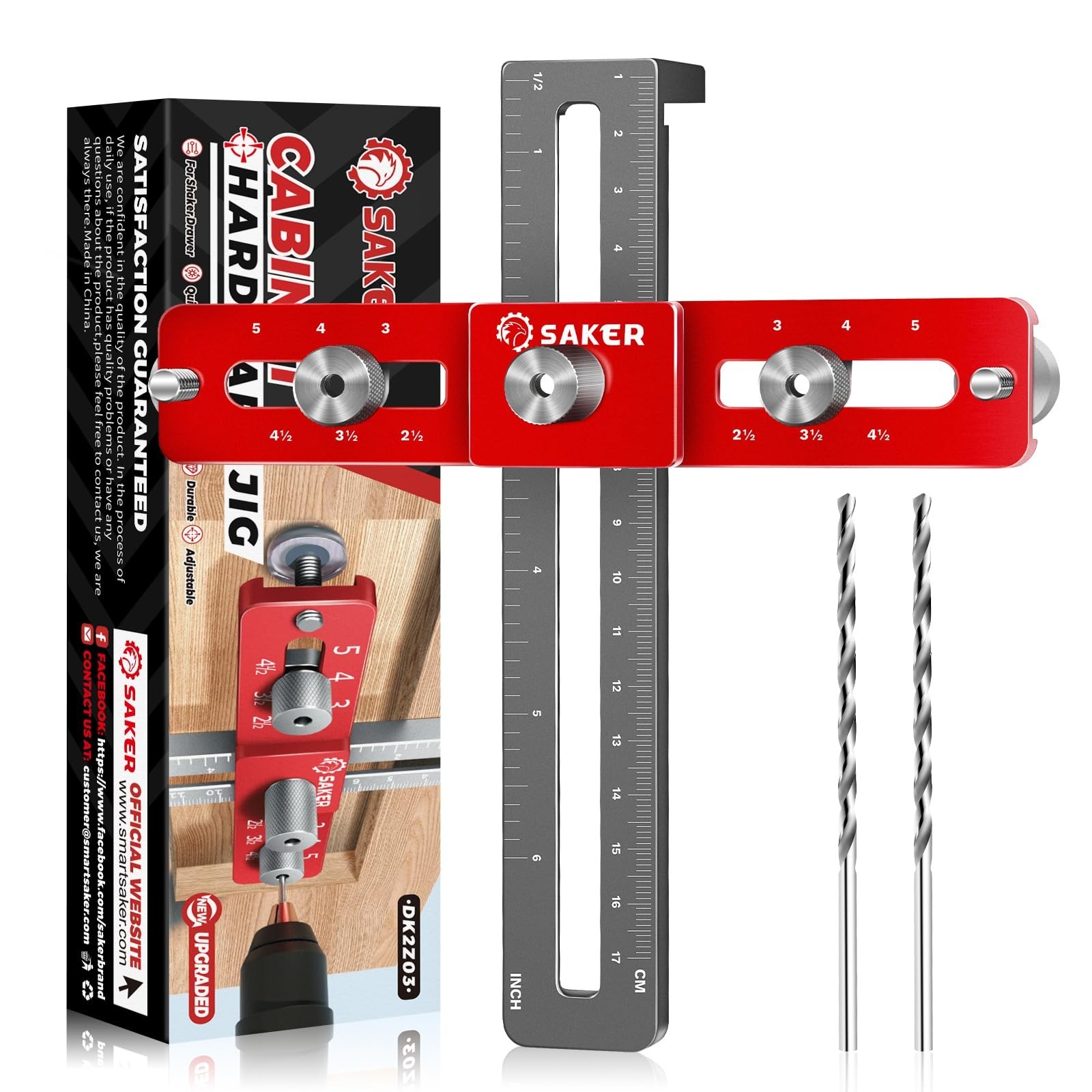 Adjustable Cabinet Hardware Doweling Jig Tool for Knobs & Pulls - Precise Drill