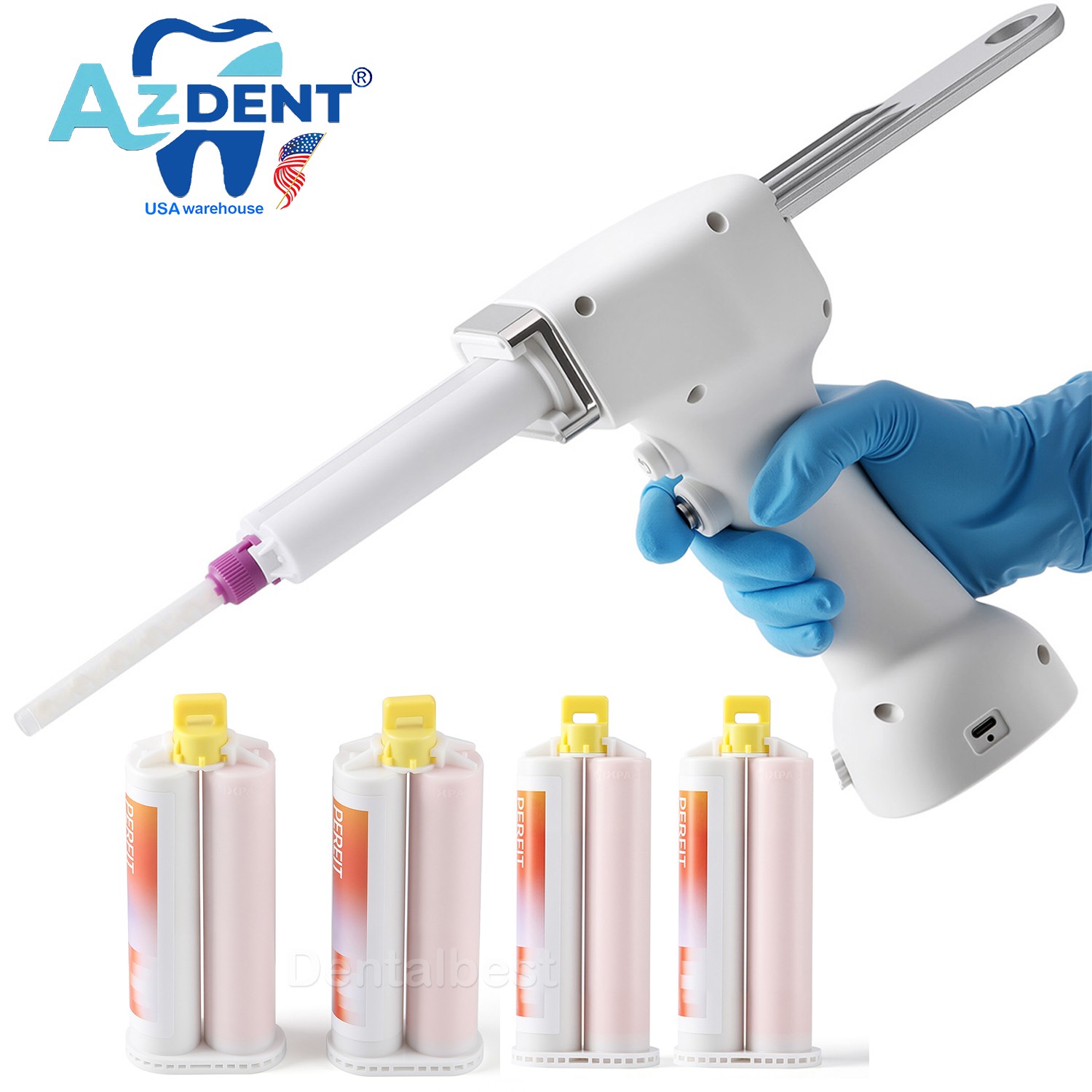 1:1/2:1 Pistola dispensadora automática de luz dental para material de impresión