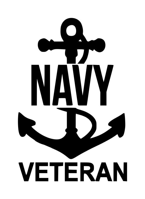 Navy Veteran Decal #2 3"x4" Choose Color