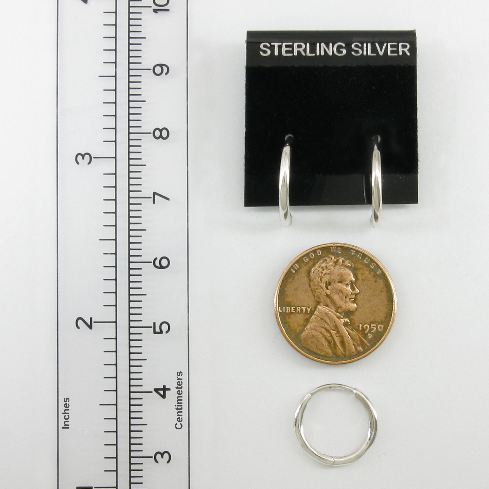 Simple Huggie 12mm Earrings SOLID '925' Sterling Silver - NEW!