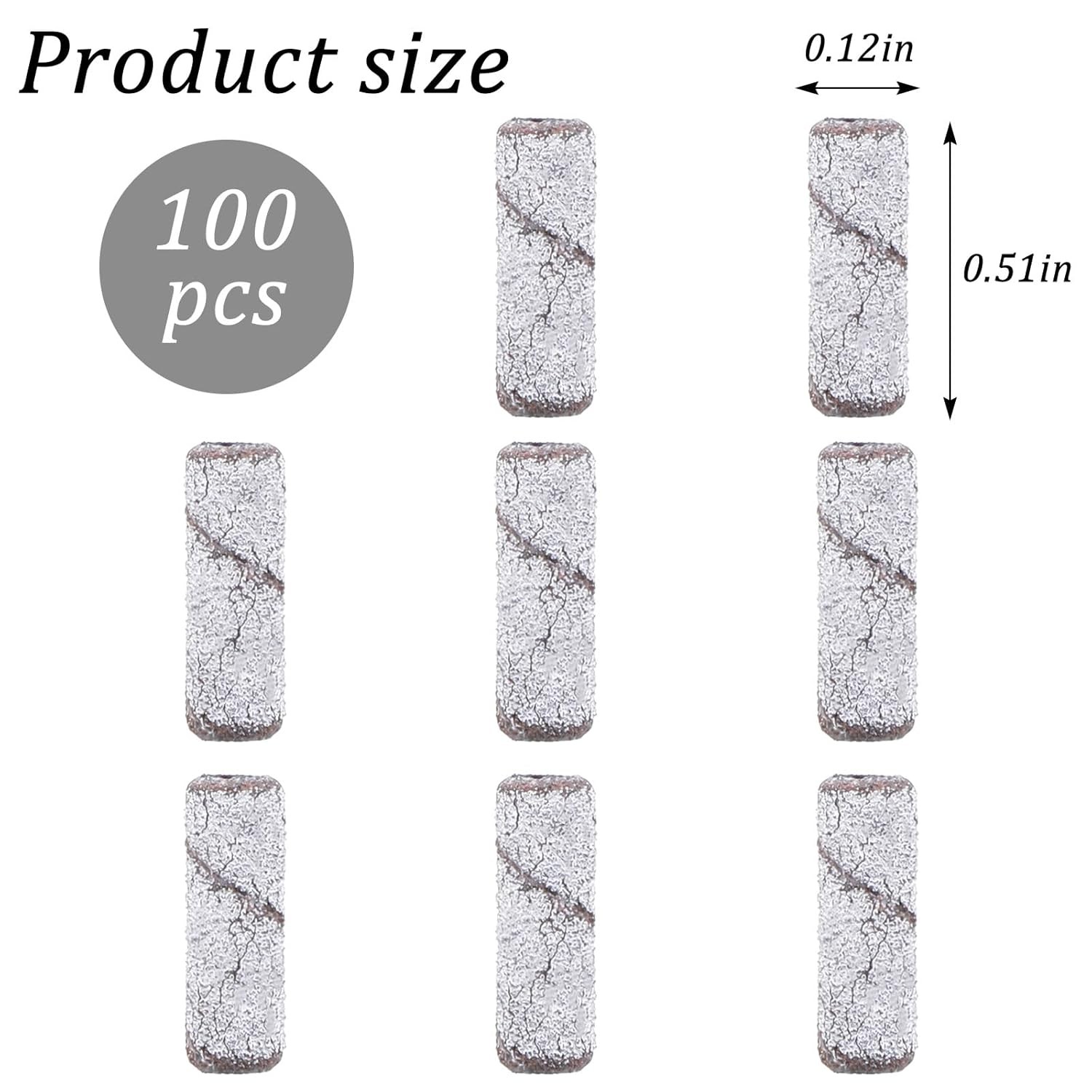 100PCS Mini Nail Drill Sanding Bands 150 Grit 3mm Gel Removal Shaping Polishing