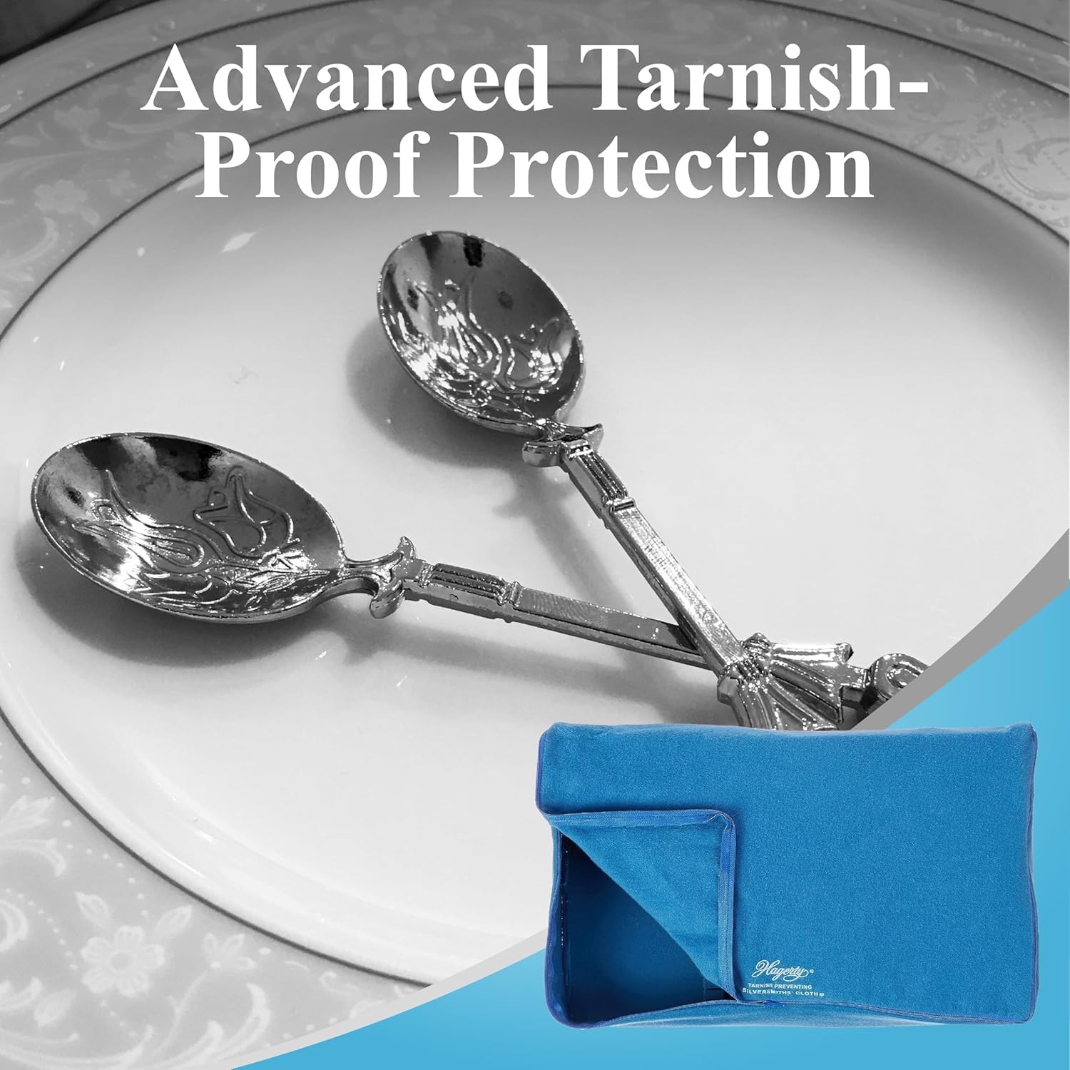 Hagerty Zippered Flatware Storage Drawer Liner –Tarnish Preventative Blue
