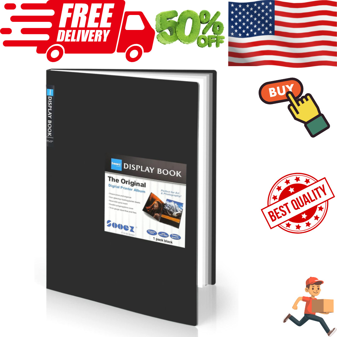 Art Portfolios 11"X17", Large Portfolio Folder with 30 Pockets 60 Pages, 11 X 17