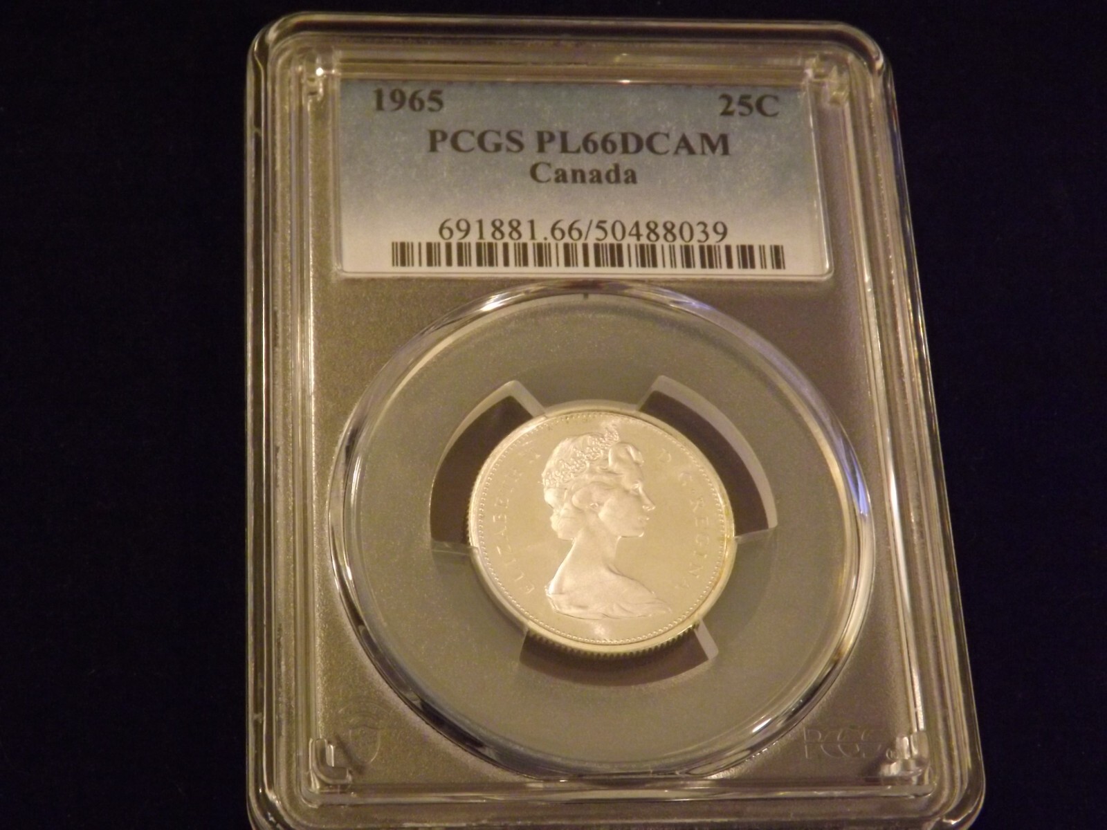 1965   25C                 Canada        PCGS  PL66 DCAM