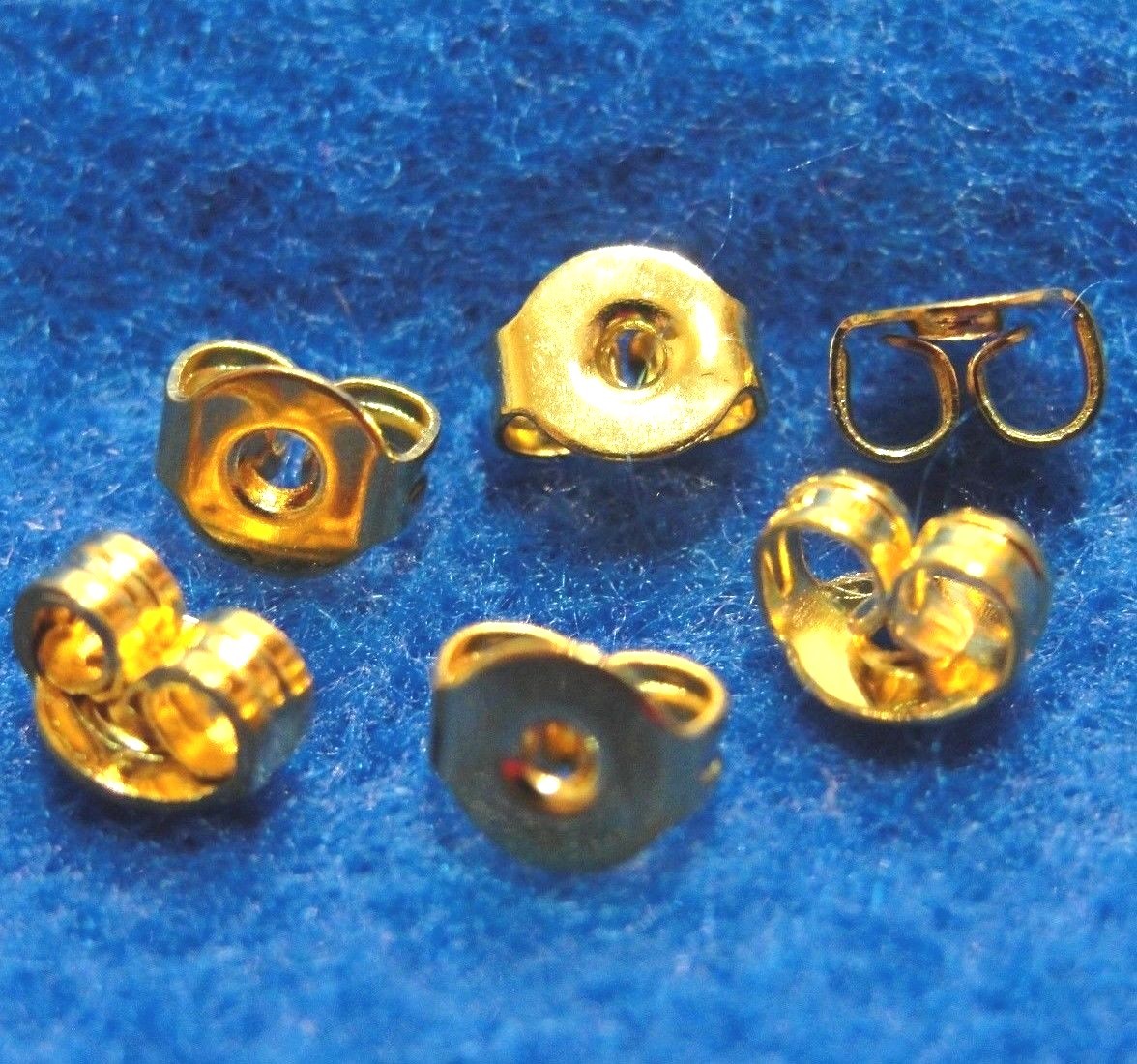 100Pcs. Gold-Plated Round Brass Butterfly Earring BACKS Stoppers Tibetan EB17