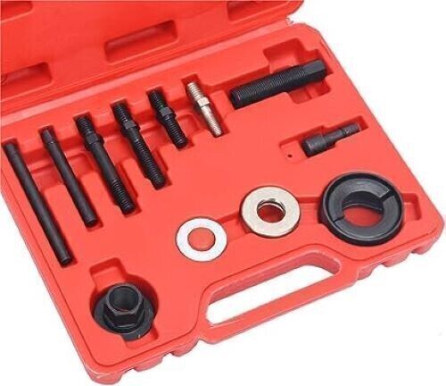 13Pcs Power Steering Pump Pulley Puller Remover & Alternator Installer Tool Kit