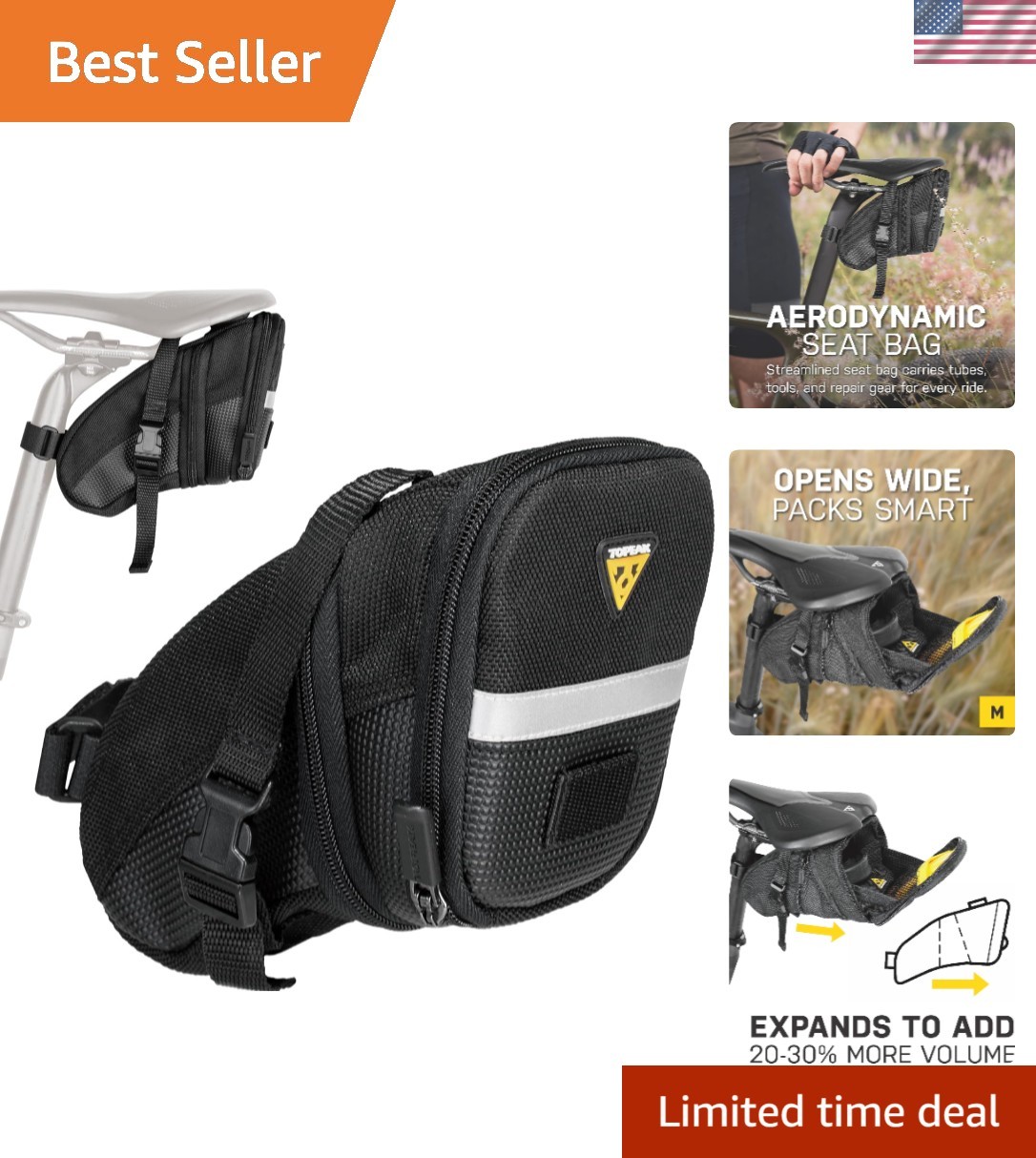 TC2261B Aero Wedge Pack with Strap Mount, Medium, black