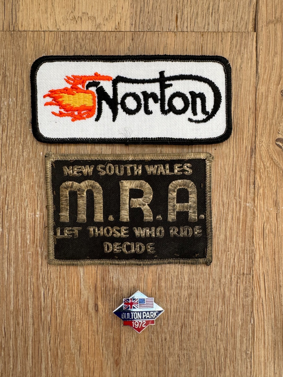 Norton Oulton Park etc Motorcycle patches & badge Job Lot