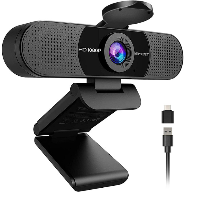 EMEET C960 1080P Webcam Dual Mic USB-A/C Camera for Zoom Teams PC Mac
