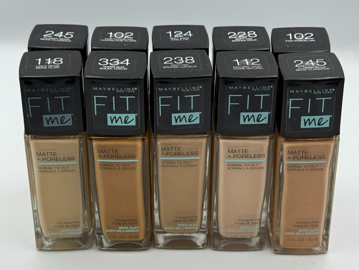 LOT OF 10PCS Maybelline Fit Me Foundation Assorted Makeup Shades Mixed Lot